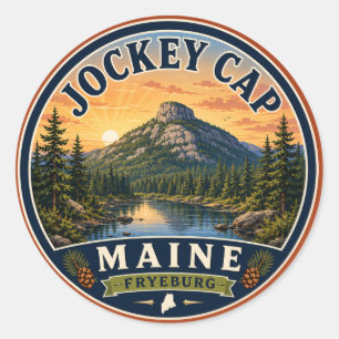 Jockey Cap Fryeburg Maine Rund Sticker