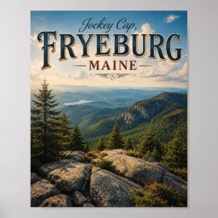 Jockey Cap Fryeburg Maine Vintage Bergpanorama Poster