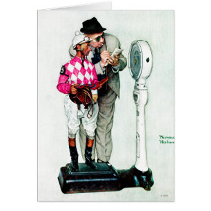 Jockey, der sich durch Norman Rockwell wiegt