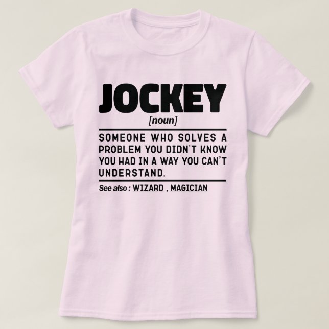 Jockey Noun Equestrian Lover Cool Horse Owner T-Shirt (Design vorne)