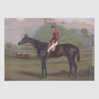 Jockey on Racehorse Painting Seidenpapier