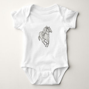 Jockey-Reitthoroughbred-Pferdemonolinie Baby Strampler