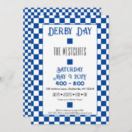 Jockey Silk Blocks Blue und White Derby Einladung