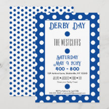 Jockey Silk Dots Blue und White Derby Party