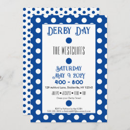 Jockey Silk Dots Blue und White Derby Party Einladung