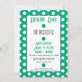 Jockey Silk Dots Green und White Derby Party Einladung