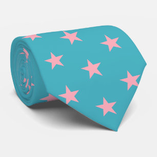 Jockey Silks Blue Green mit Pink Stars Derby Krawatte