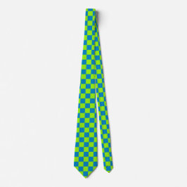 Jockey Silks Checkerboard Green und Blue Derby Krawatte
