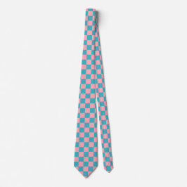 Jockey Silks Checkerboard Pink Aqua Derby Krawatte