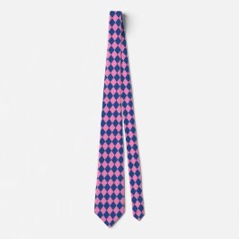 Jockey Silks Diamond French Blue und Pink Neck Tie Krawatte