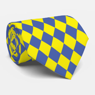 Jockey Silks Diamond Royal Blue Yellow Neck Tie Krawatte