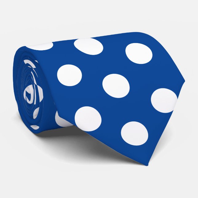 Jockey Silks Dots Blue und White Derby Krawatte (Gerollt)