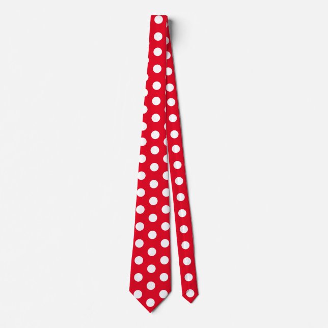 Jockey Silks Dots Red und White Derby Krawatte (Vorderseite)
