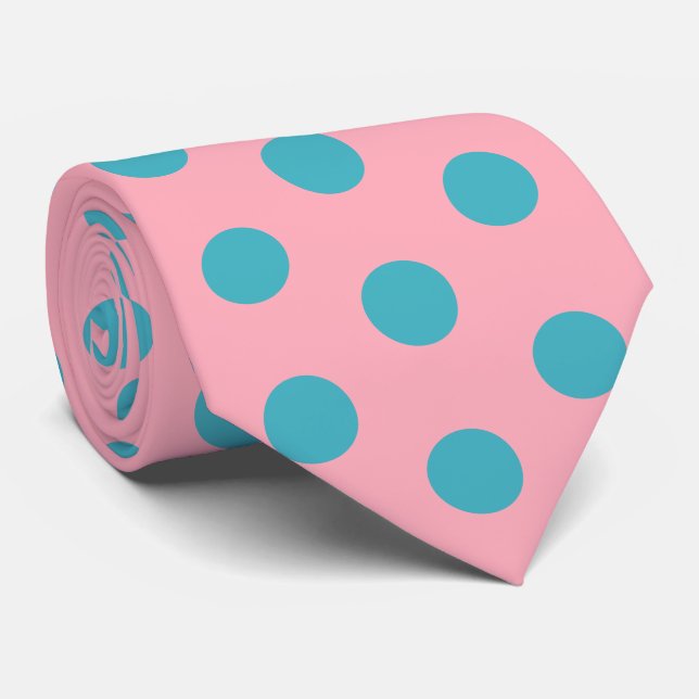 Jockey Silks Green Blue Dots auf Pink Derby Krawatte (Gerollt)