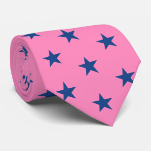 Jockey Silks Pink mit French Blue Stars Derby Krawatte