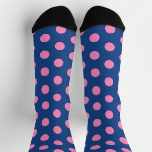 Jockey Silks Pink Polka Dots auf Französisch Blue Socken