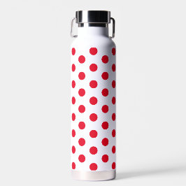 Jockey Silks Polka Dots Red auf White Trinkflasche