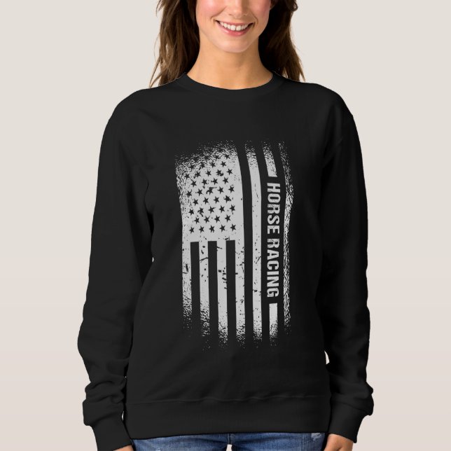 Jockey Us Flag Horse Racing Sweatshirt (Vorderseite)