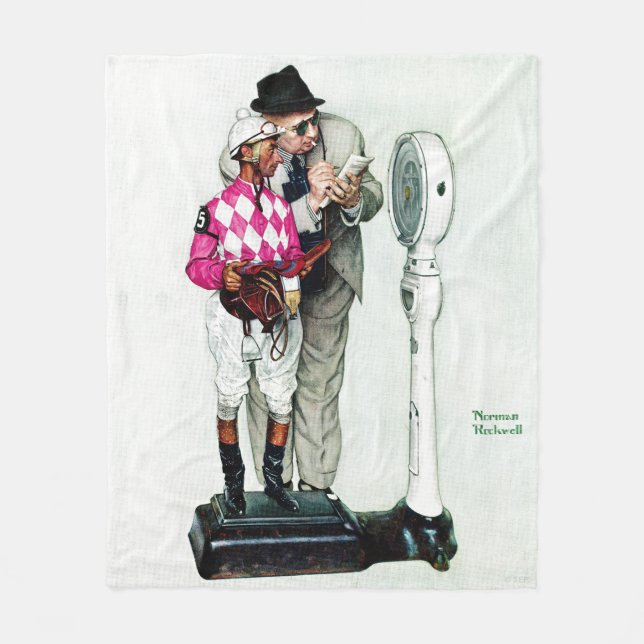 Jockey Weighin von Norman Rockwell Fleecedecke (Vorderseite)