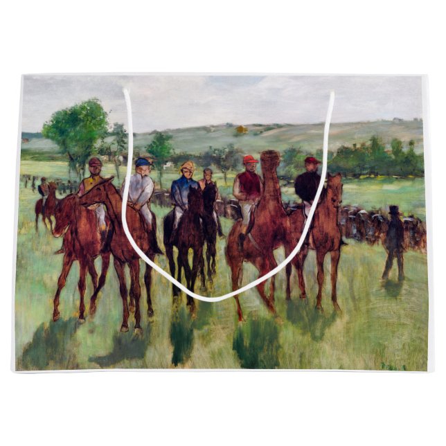 Jockeys and Race Horses, Edgar Degas Große Geschenktüte (Vorderseite)