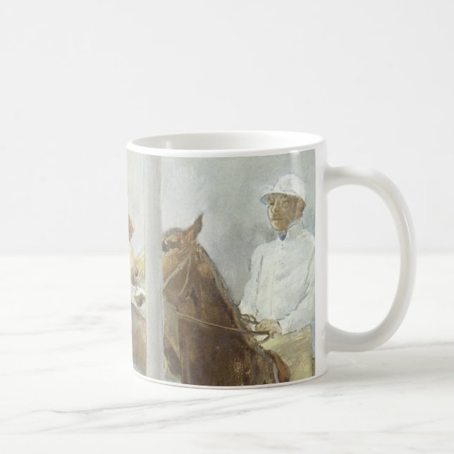 Jockeys Before the Race von Edgar Degas Kaffeetasse (Rechts)