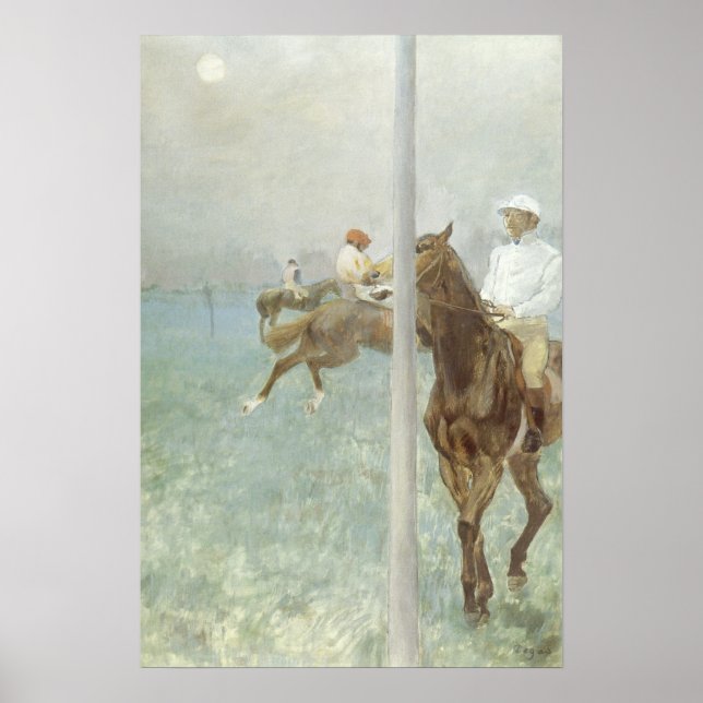 Jockeys Before the Race von Edgar Degas Poster (Vorne)