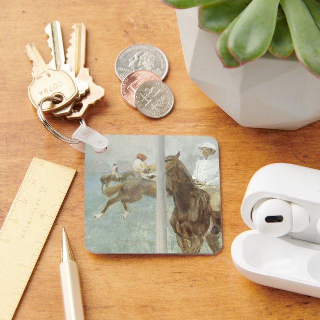 Jockeys Before the Race von Edgar Degas Schlüsselanhänger (Schreibtisch)