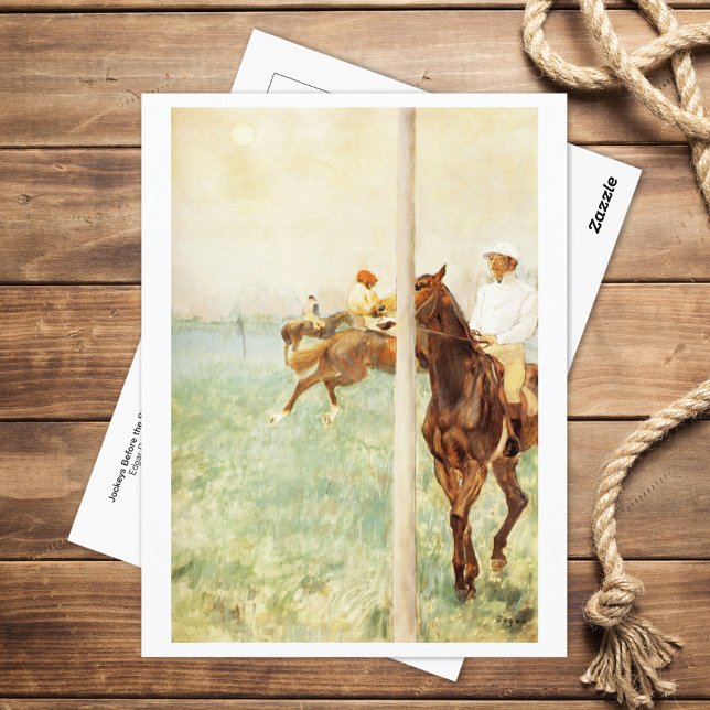 Jockeys Race Flagpole Edgar Degas Postkarte (Von Creator hochgeladen)
