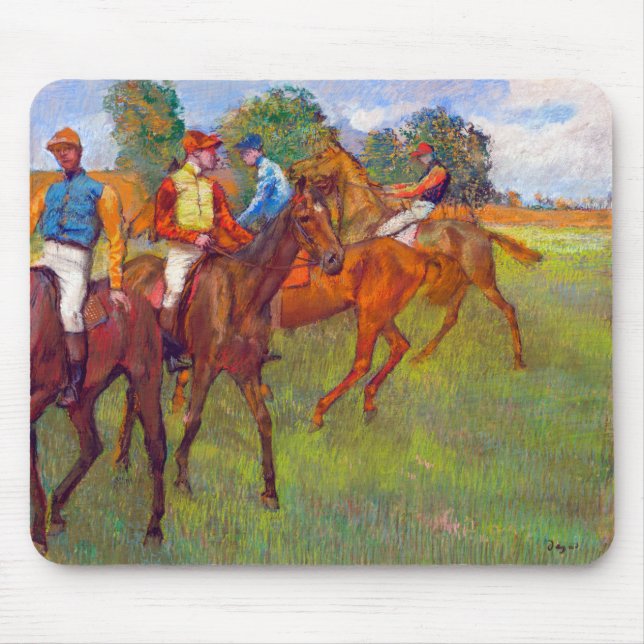 Jockeys und Rennpferde, Edgar Degas Mousepad (Vorne)