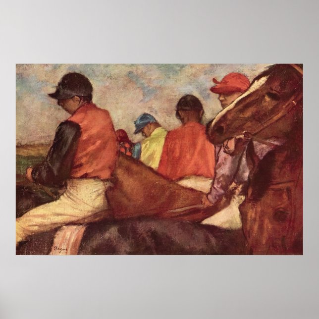Jockeys von Edgar Degas, Vintager Reitkunst Poster (Vorne)