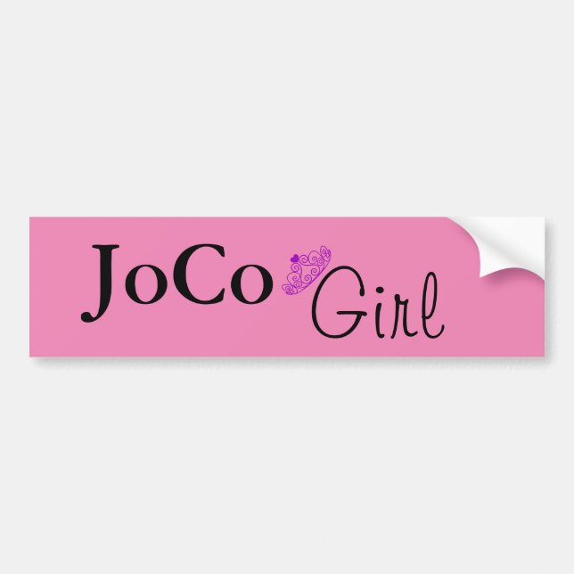JoCo Girl auf rosa Autoaufkleber (Vorne)