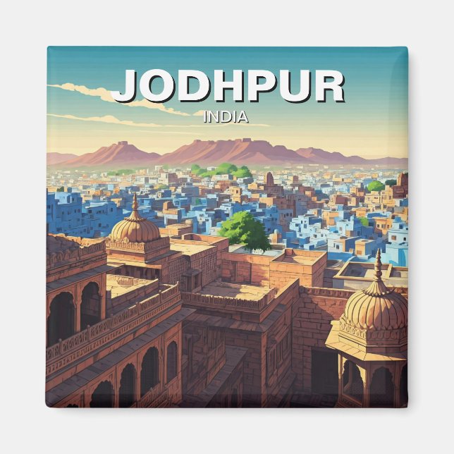 Jodhpur India Blue houses Magnet (Vorne)
