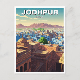 Jodhpur India Blue houses Postkarte