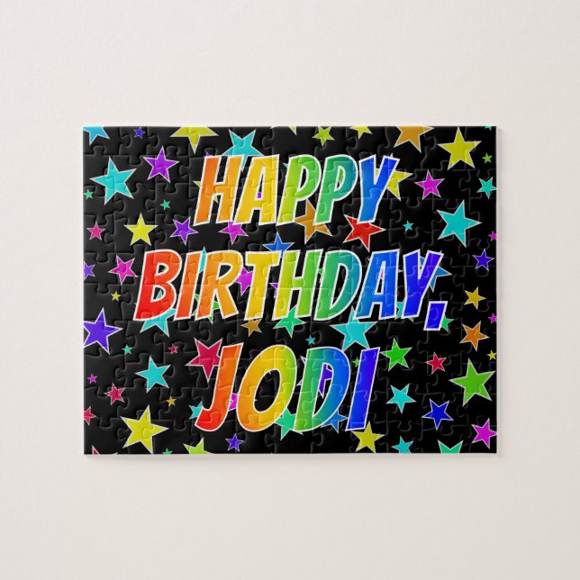 "JODI" Vorname, Spaß "GLÜCKLICHER GEBURTSTAG" Puzzle (Horizontal)