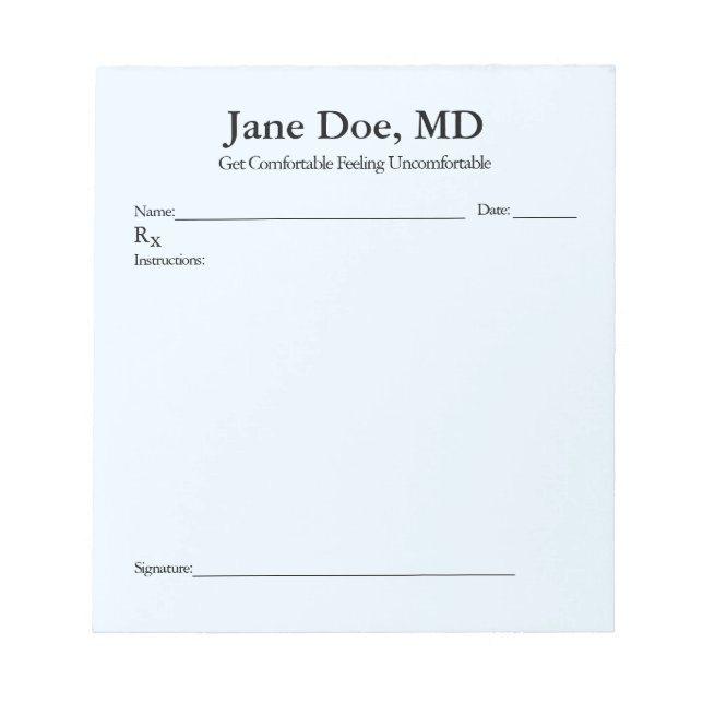 Jodrezept-Pad - 5.5" x 6" Notepad Blau Notizblock (Vorderseite)