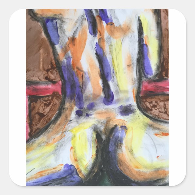 Jody Deux Quadratischer Aufkleber (Vorderseite)