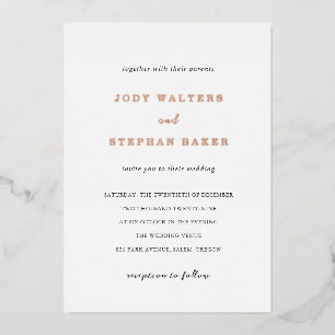 Jody Simple Elegant Wedding Folieneinladung