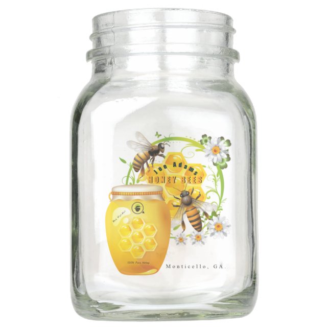 Joe Adams Honey Mason Jar Einmachglas (Vorderseite)