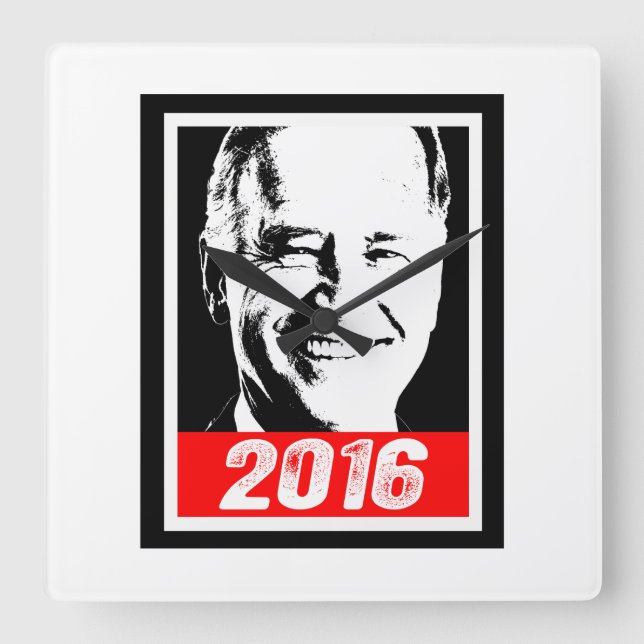 JOE BIDEN 2016.png Quadratische Wanduhr (Vorderseite)
