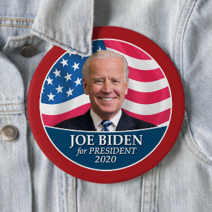 Joe Biden 2020 Foto mit amerikanischer Flag-Grenze Button
