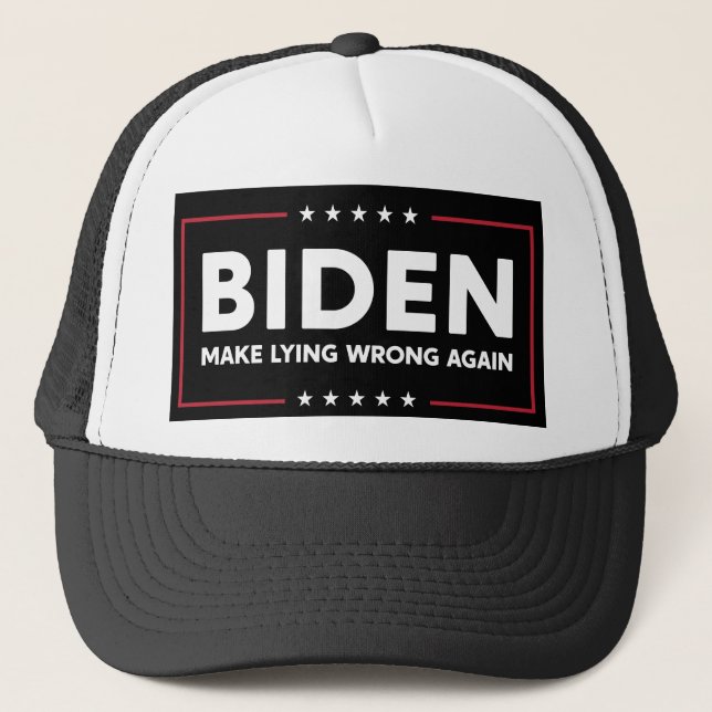 Joe Biden 2020 Lying Frong Wieder Anti-Trump Truckerkappe (Vorderseite)