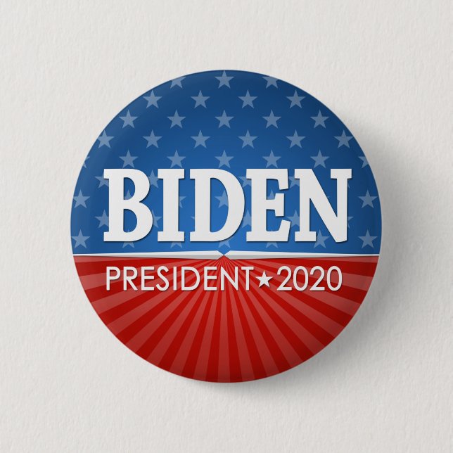 Joe Biden 2020 - Regalstars und Streifen Button (Vorderseite)