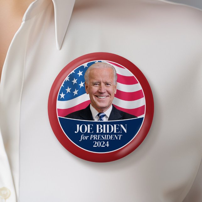 Joe Biden 2024 Foto - Grenze zwischen den amerikan Button (Biden Harris Campaign Button - Great Rally button for the Next Election)