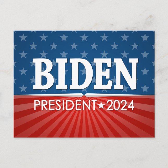 Joe Biden 2024 - Sternenstreifen Postkarte (Vorderseite)
