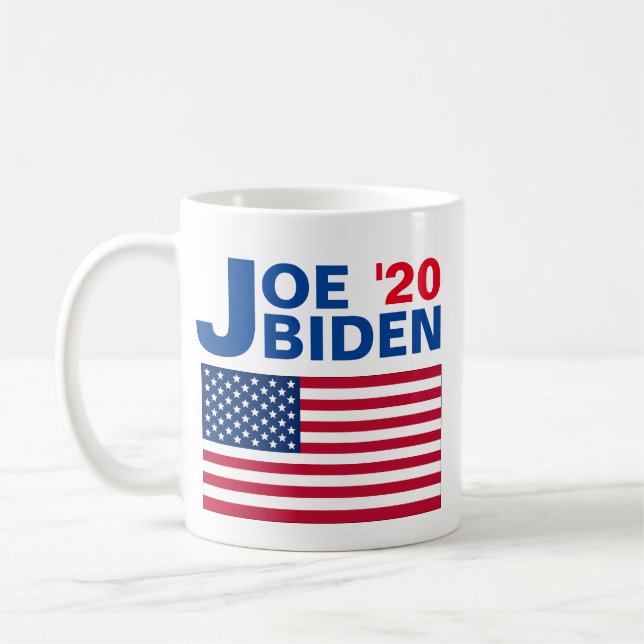 Joe Biden '20 mit amerikanischer Flagge Kaffeetasse (Links)