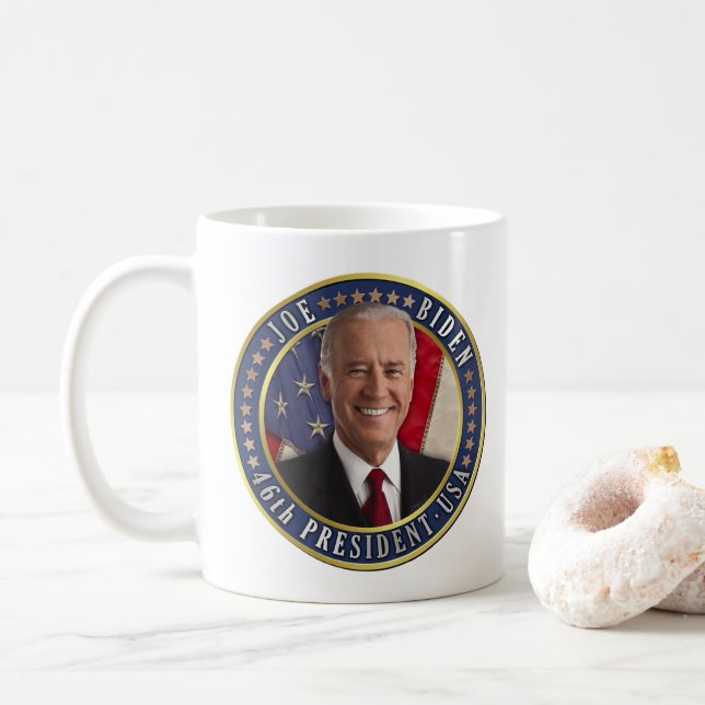 Joe Biden 46. Präsident USA Gedenkveranstaltung Fo Kaffeetasse (Mit Donut)