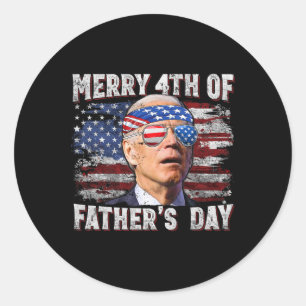 Joe Biden 4. Juli Shirt Frohe Väter Day USA Runder Aufkleber