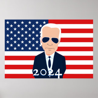 Joe Biden American Flag 2024 Wahl Poster