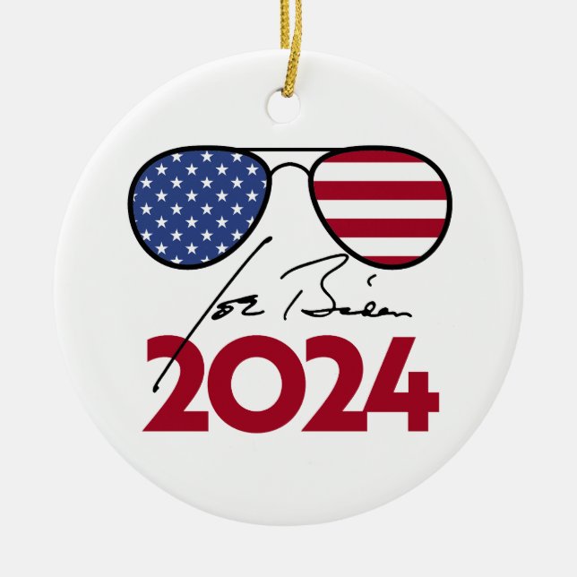 Joe Biden Aviators 2024 Keramik Ornament (Vorne)
