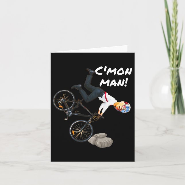 Joe Biden Bicycle Crash Funny Trump tat It Ridin W Karte (Vorderseite)